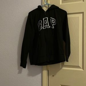 XL Black gap zip up hoodie w/ drawstrings